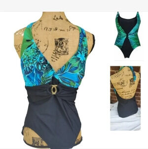 Vintage Carol‎ Wior halter plus size swimsuit 14